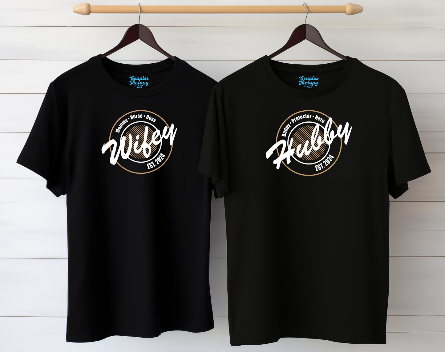 Hubby & Wifey Vintage Circle - Personalized